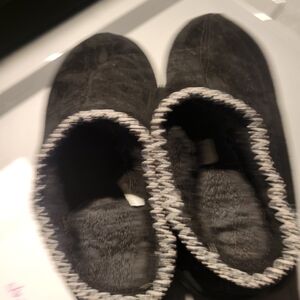 BearPaw Black Mules with White Trim